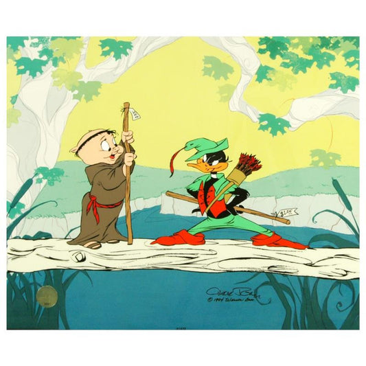 Buck and a Quarter Staff by Chuck Jones (1912-2002). Limited Edition Animation Cel with Hand Painted Color, Numbered and Hand Signed with Certificate of Authenticity.