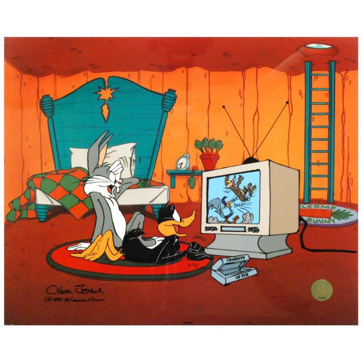 Just Fur Laughs by Chuck Jones (1912-2002). Limited Edition Animation Cel with Hand Painted Color Numbered and Hand Signed, with Certificate of Authenticity.