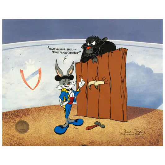 Bugs and Gulli-Bull Limited Edition Animation Cel by Chuck Jones (1912-2002). With Hand Painted Color, Numbered and Hand Signed with Certificate of Authenticity.