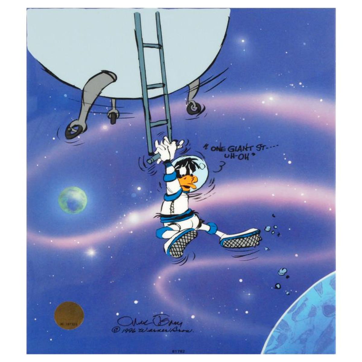 Looney Landing by Chuck Jones (1912-2002). Limited Edition Animation Cel with Hand Painted Color. Numbered and Hand Signed with Certificate of Authenticity.