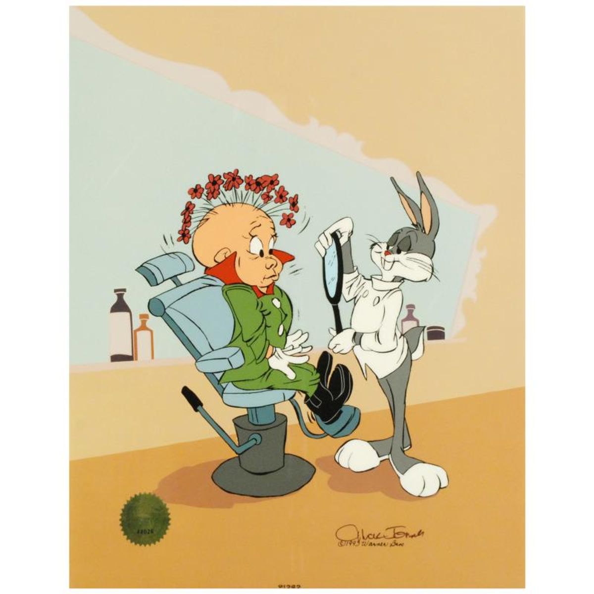Rabbit of Seville III Sold Out. Limited Edition Animation Cel with Hand Painted Color. Numbered and Hand Signed by Chuck Jones (1912-2002) with Certificate of Authenticity.