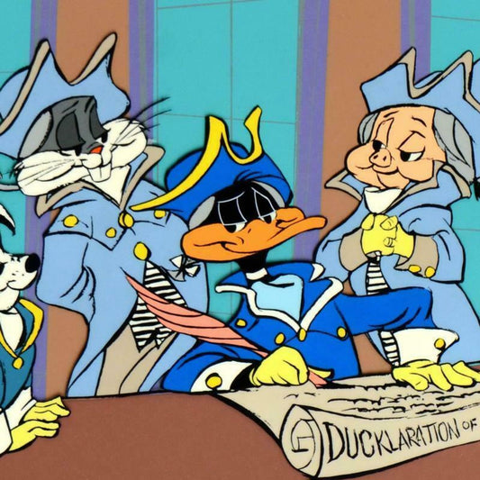 Chuck Jones (1912-2002), "Ducklaration of Independence" Limited Edition Animation Cel with Hand Painted Color, Dated (1990), Numbered and Hand Signed with Certificate of Authenticity.