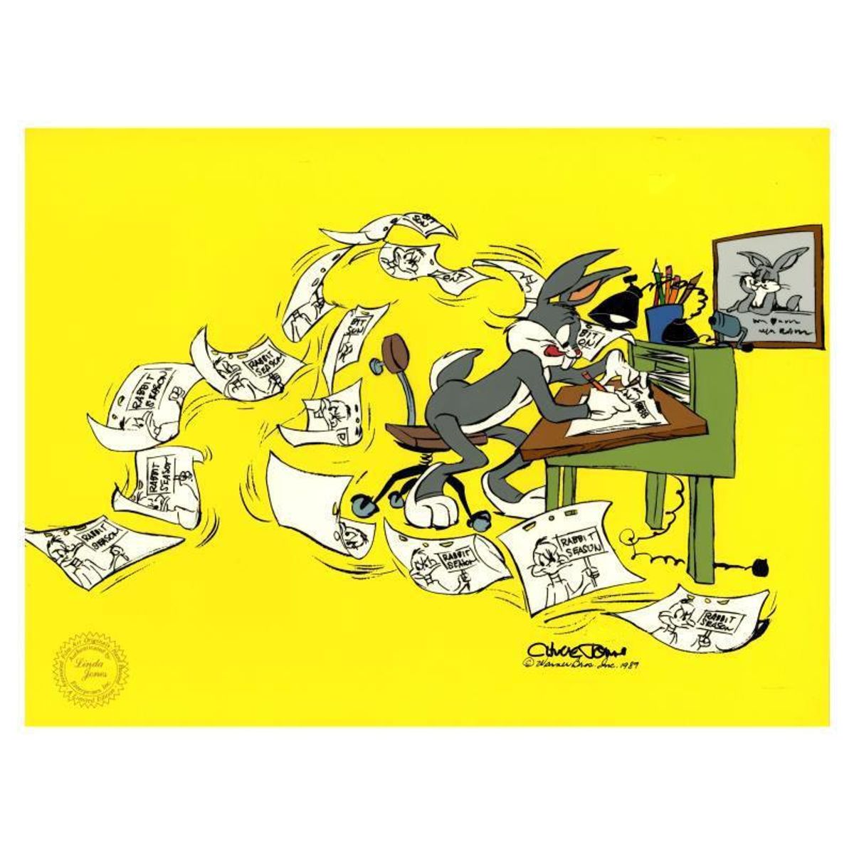 Chuck Jones "Bugs Director: Chuck Amuck" Hand Signed, Hand Painted Limited Edition Sericel.