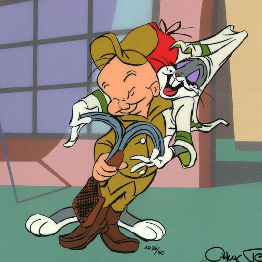 Chuck Jones "Let Me Straighten Your Tie" Hand Signed, Hand Painted Limited Edition Sericel.