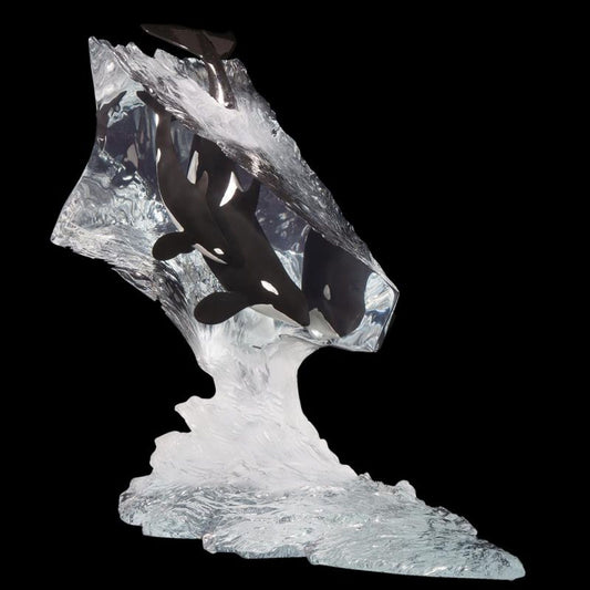 John Cuevas, "Calm Waters" Limited Edition Mixed Media Lucite Sculpture with COA.