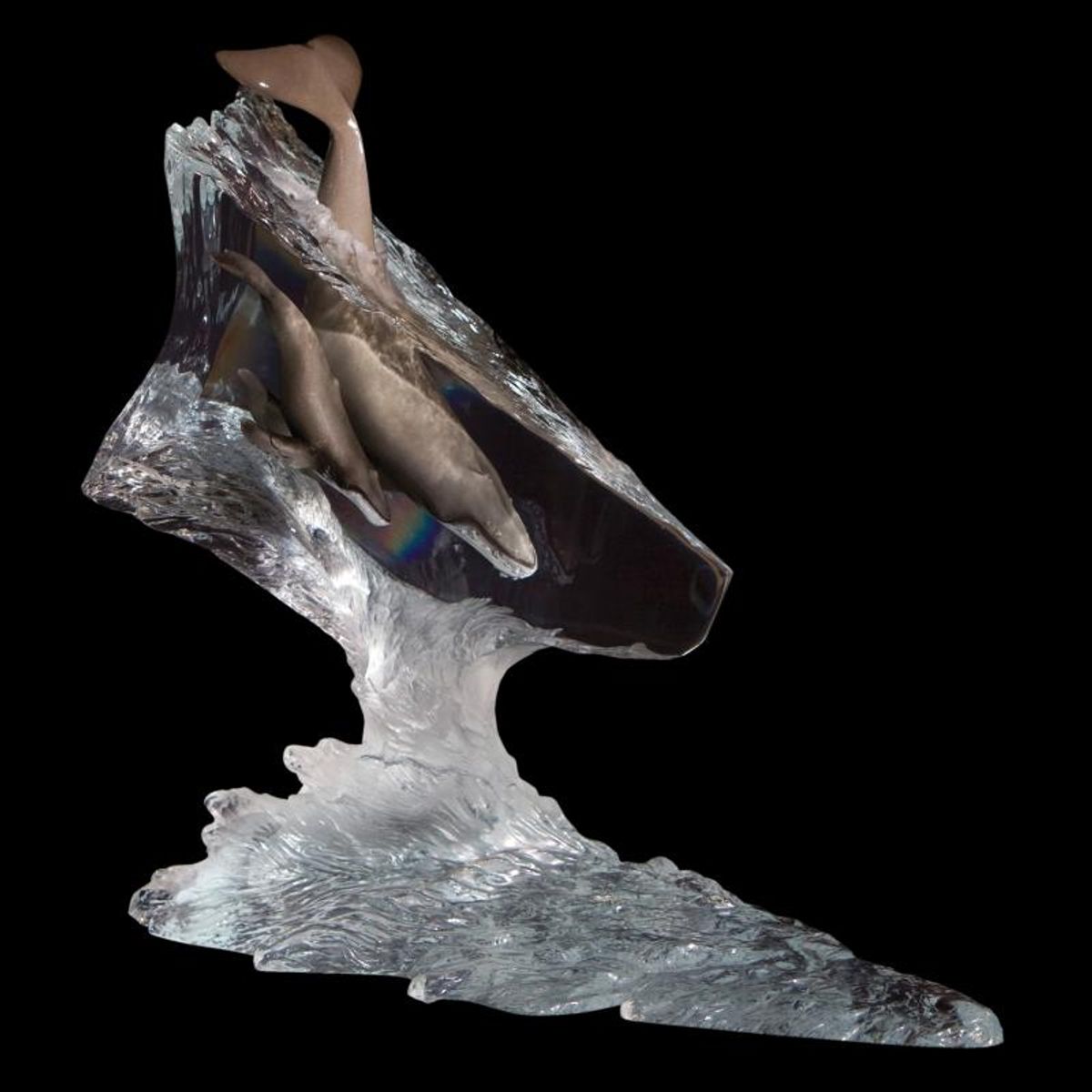 John Cuevas, "Gentle Waters" Limited Edition Mixed Media Lucite Sculpture with COA.