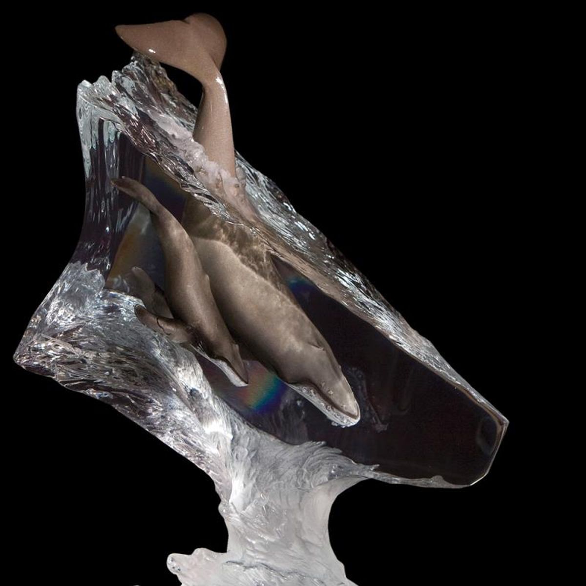 John Cuevas, "Gentle Waters" Limited Edition Mixed Media Lucite Sculpture with COA.