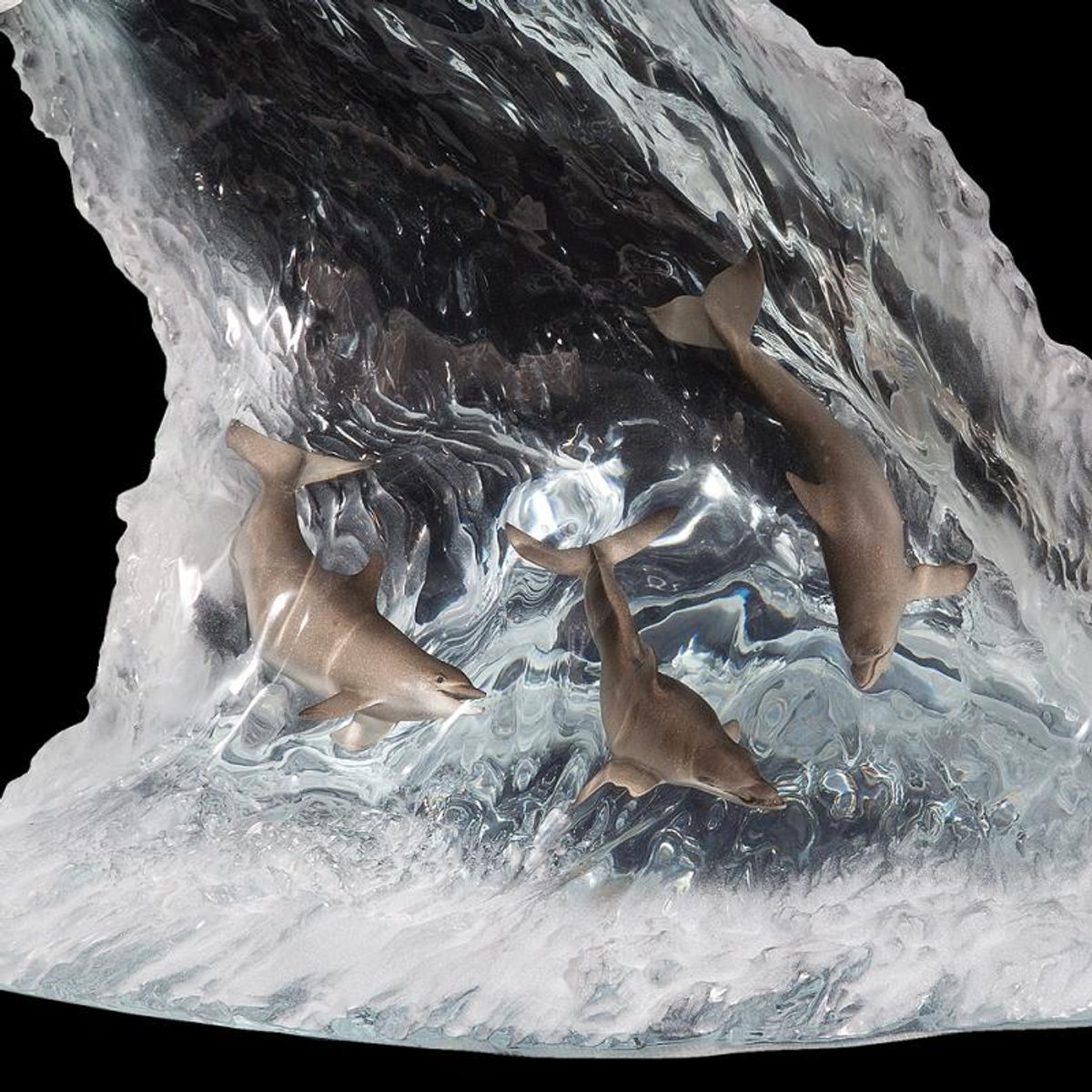John Cuevas, "Point Break" Limited Edition Mixed Media Lucite Sculpture with COA.