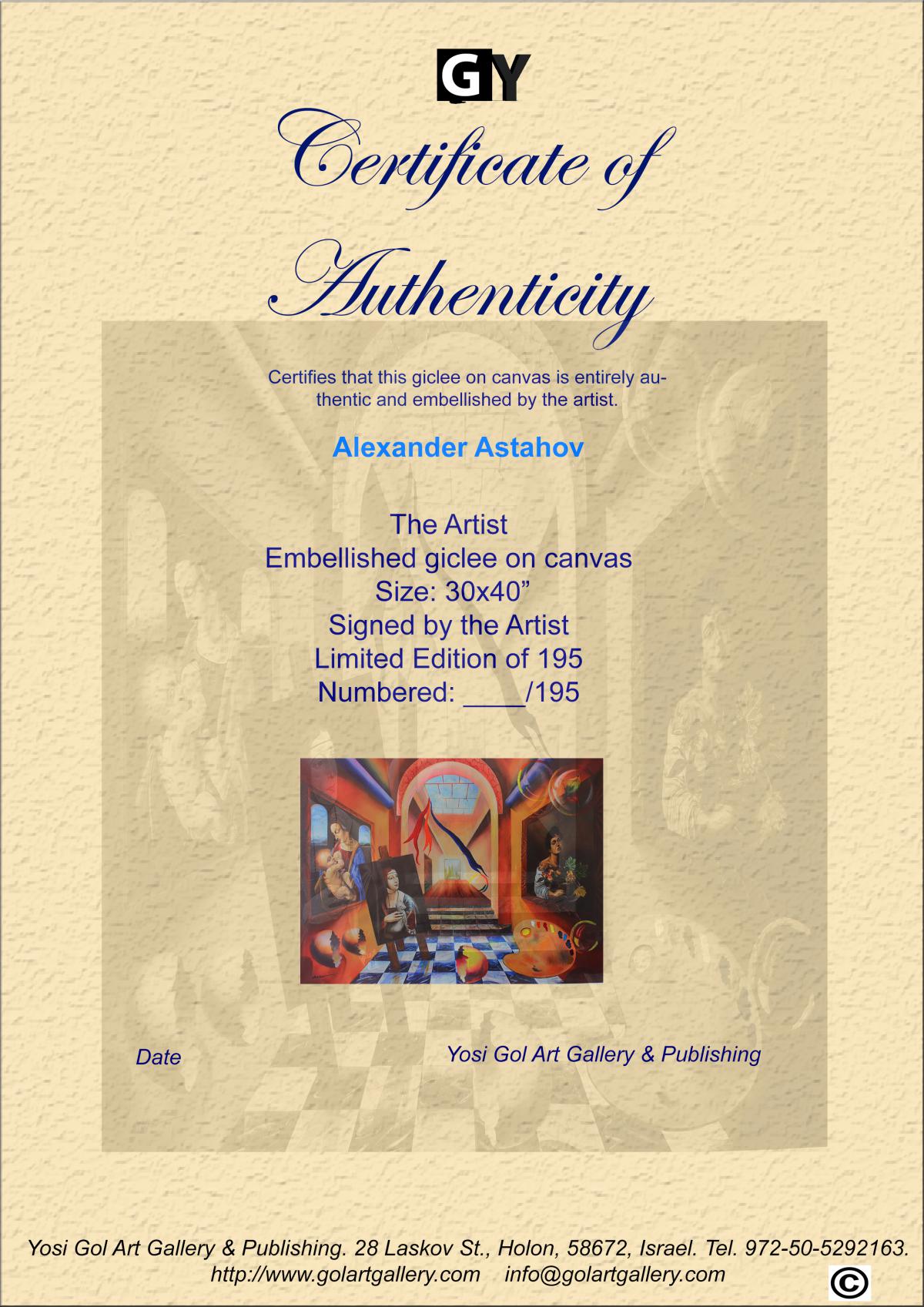 Alexander Astahov- Original Giclee on Canvas "The Artist"