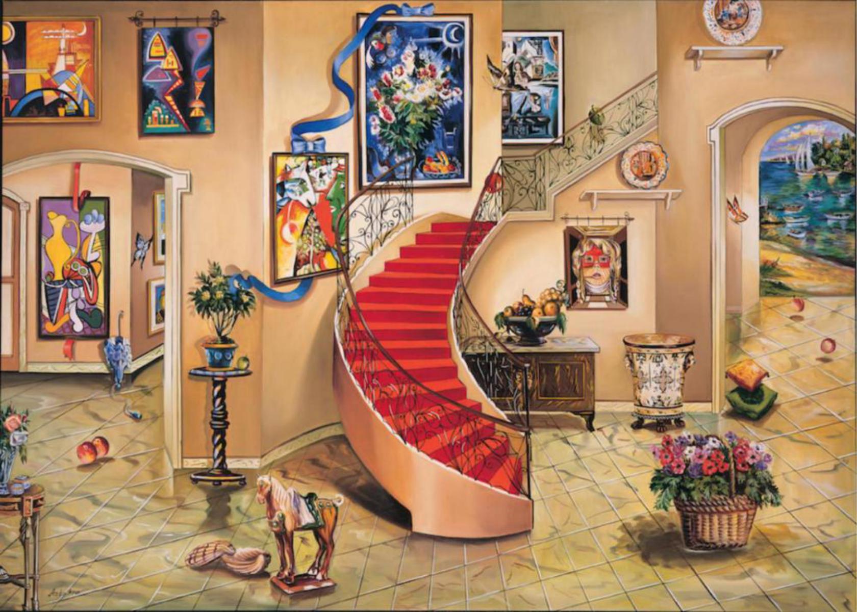 Alexander Astahov- Original Giclee on Canvas "Chagall View"