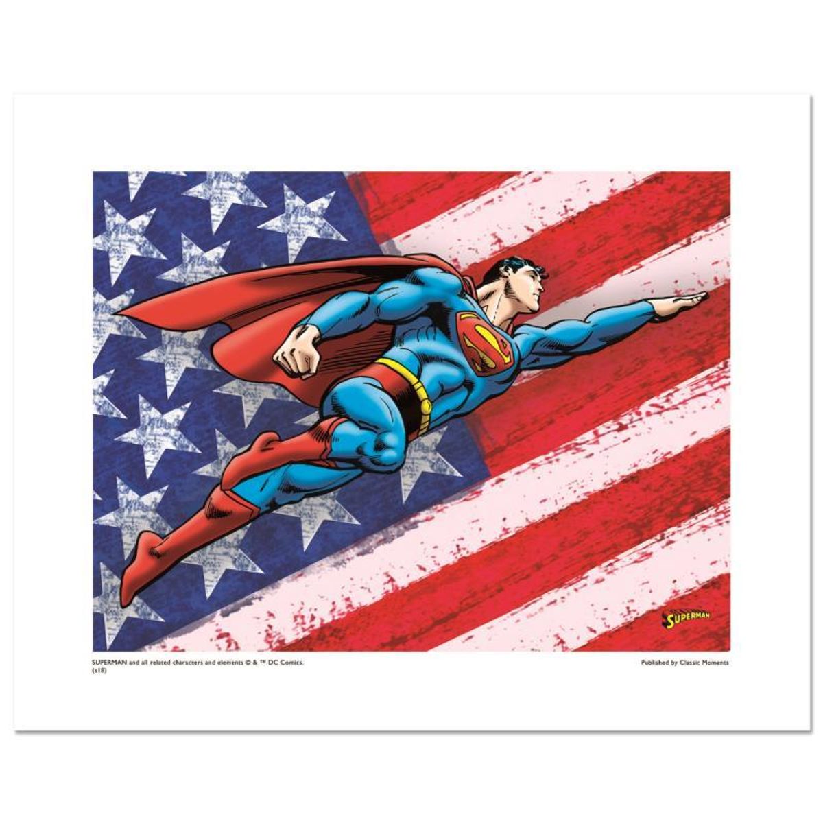 DC Comics, "Superman Patriotic" Numbered Limited Edition Giclee with Certificate of Authenticity.