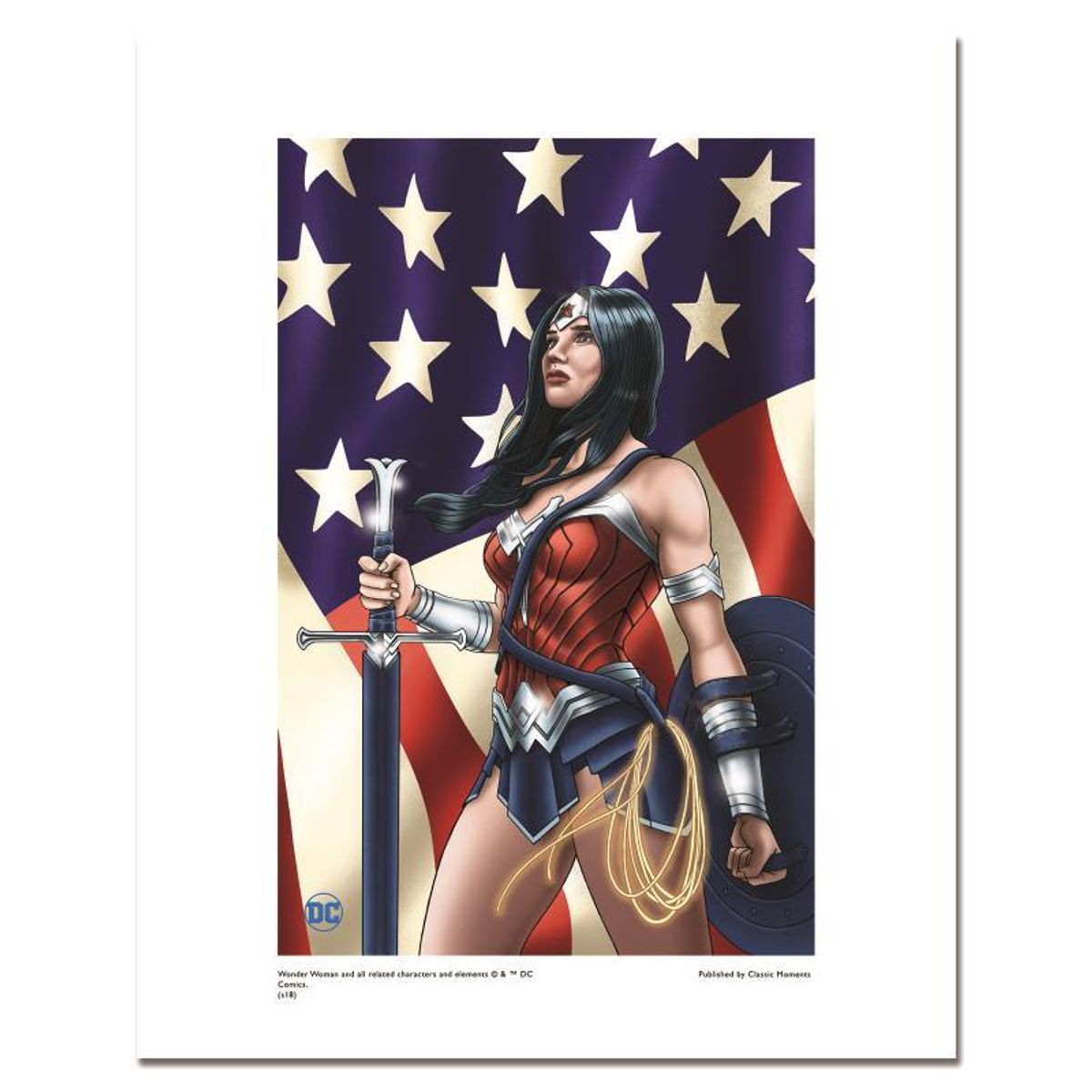 DC Comics, "Wonder Woman Patriotic" Numbered Limited Edition Giclee with Certificate of Authenticity.