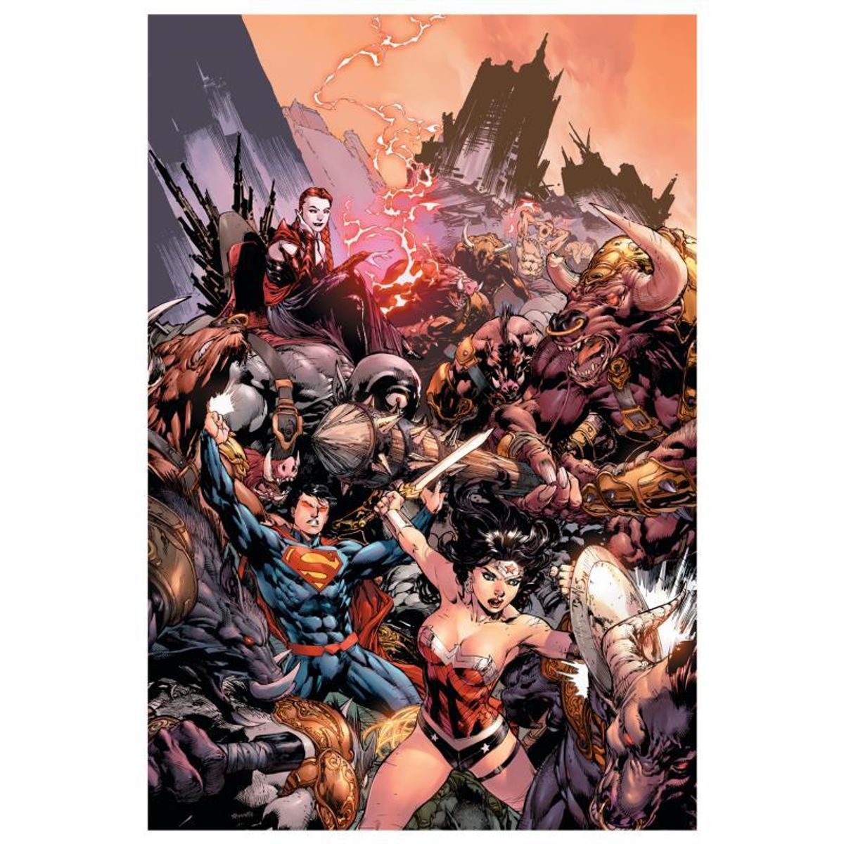 DC Comics, "Superman/ Wonder Woman #17" Numbered Limited Edition Giclee on Canvas by Ed Bened with COA.