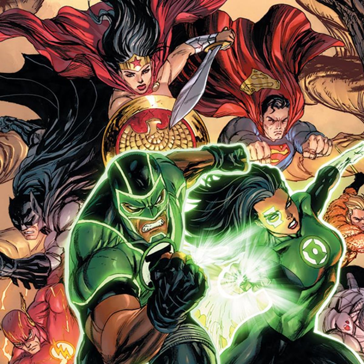 DC Comics, "Green Lanterns #15" Numbered Limited Edition Giclee on Canvas by Tyler Kirkham with COA.