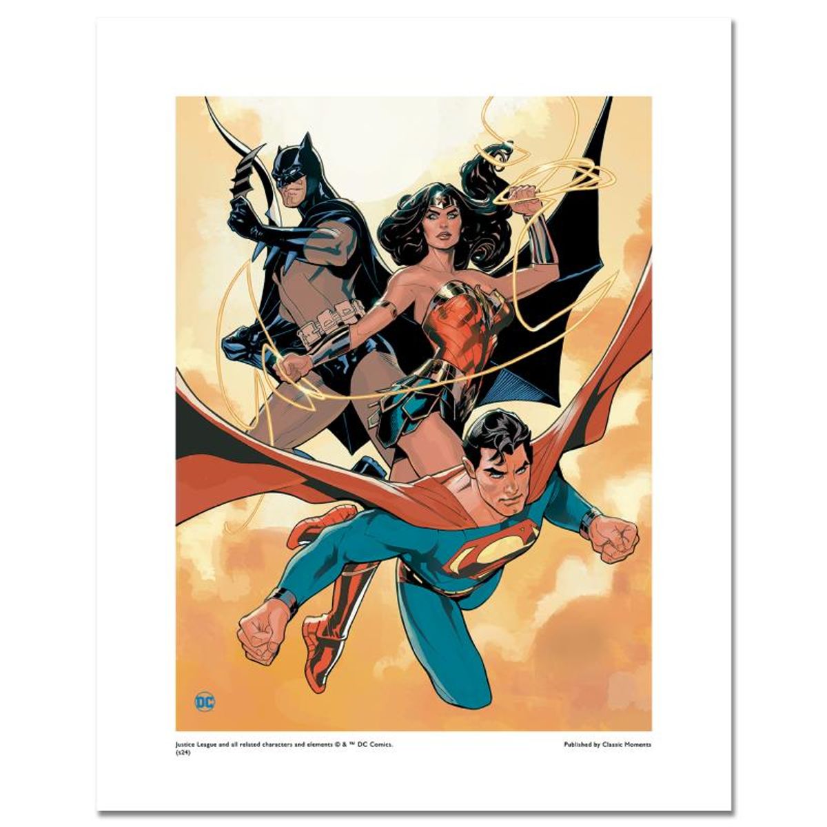 DC Comics, "Justice Trio" Numbered Limited Edition Giclee with Certificate of Authenticity.