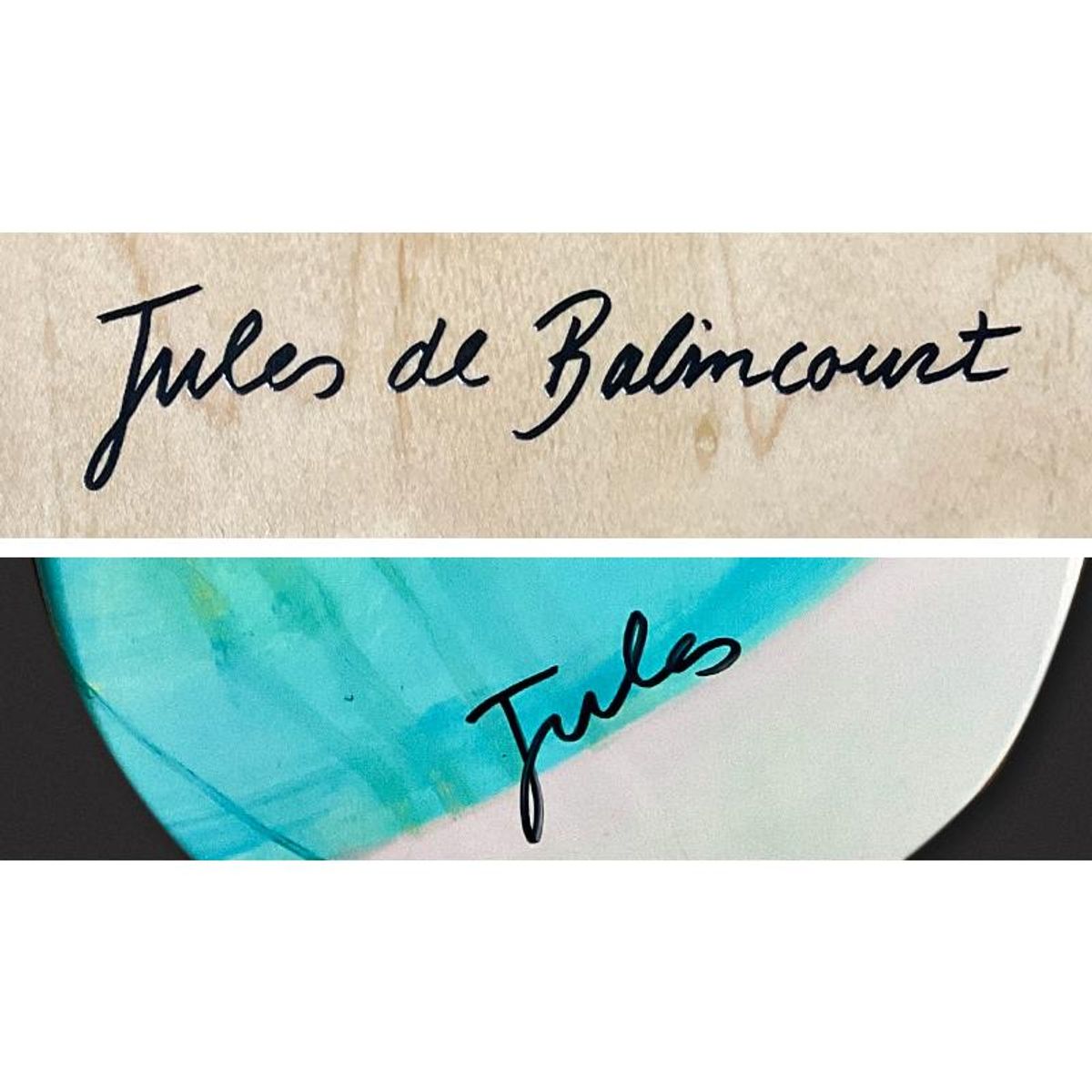 Jules de Balincourt, "New Arrivals" Framed Limited Edition Skateboard Triptych, Numbered and Hand Signed with Letter of Authenticity.