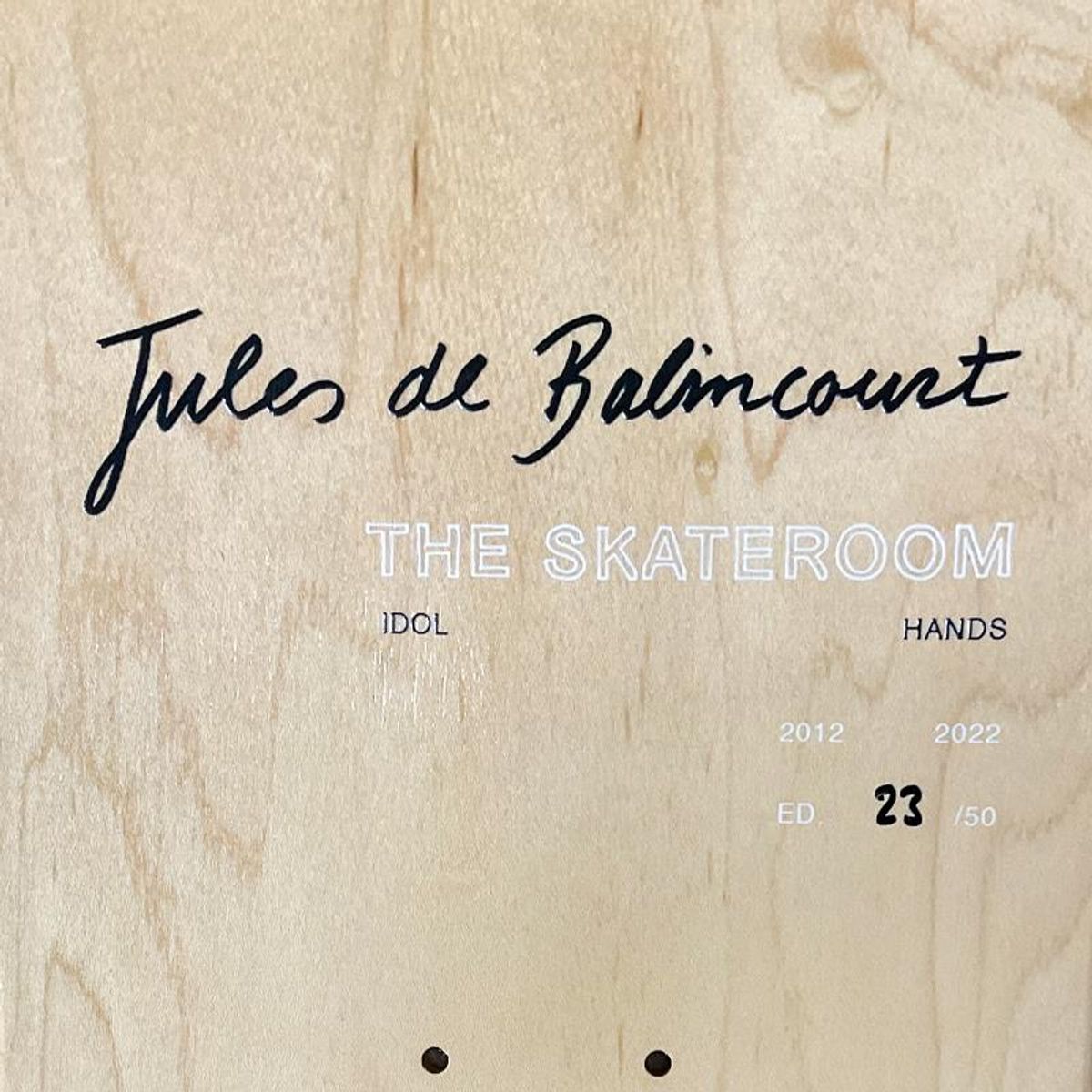 Jules de Balincourt, "Idol Hands" Framed Limited Edition Skateboard Triptych, Numbered and Hand Signed with Letter of Authenticity.