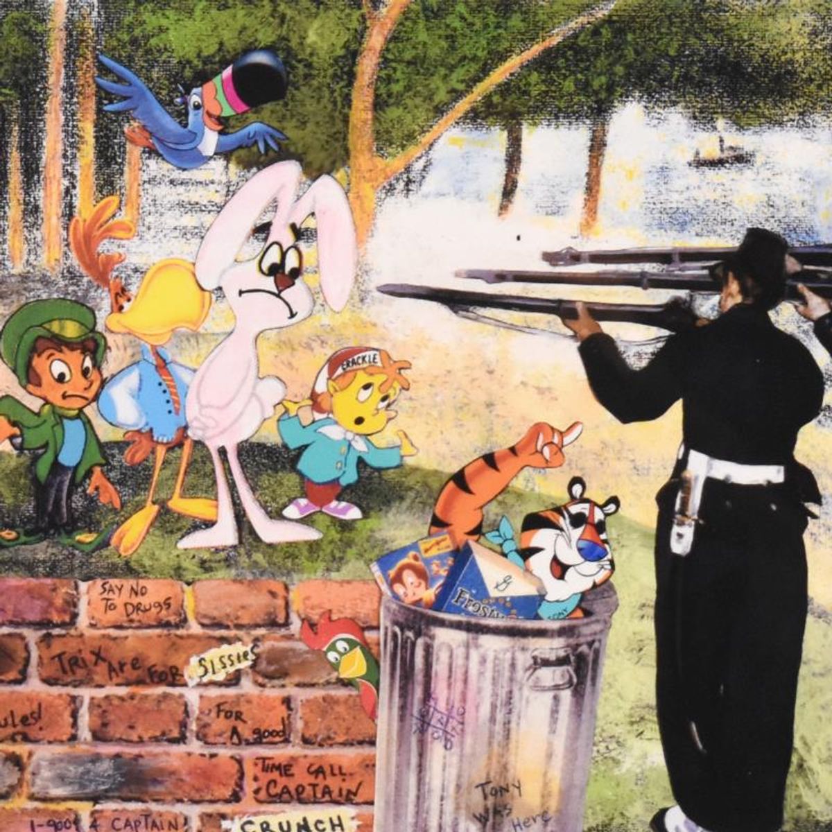 Nelson De La Nuez, "Cereal Killers" Framed Limited Edition Artist Proof, Numbered and Hand Signed with Letter of Authenticity.