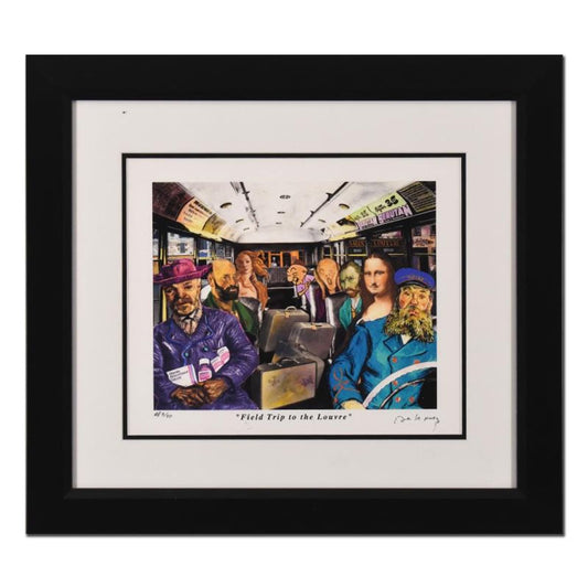 Nelson De La Nuez, "Field Trip to the Louvre" Framed Limited Edition Artist Proof, Numbered and Hand Signed with Letter of Authenticity