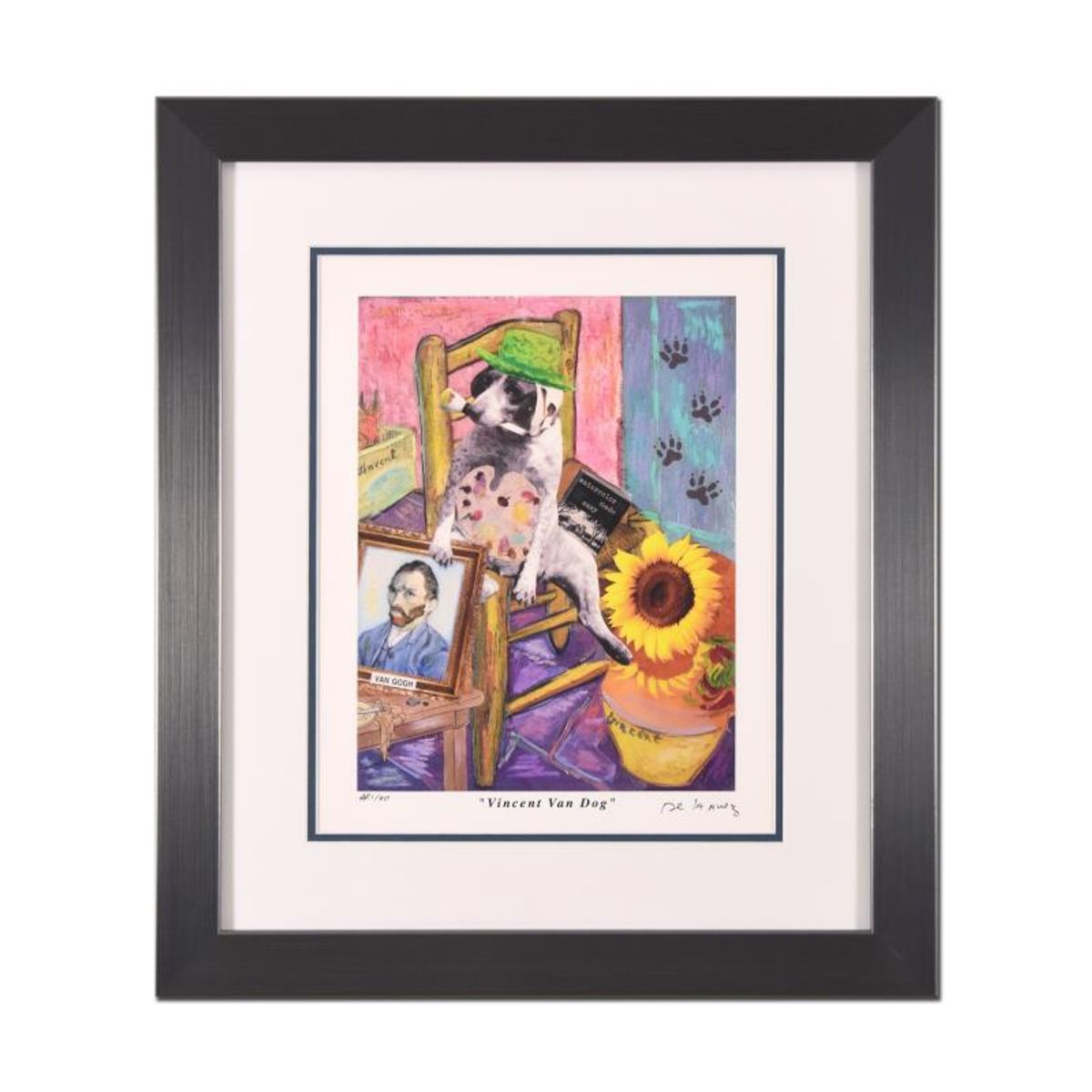 Nelson De La Nuez, "Vincent Van Dog" Framed Limited Edition Artist Proof, Numbered and Hand Signed with Letter of Authenticity.