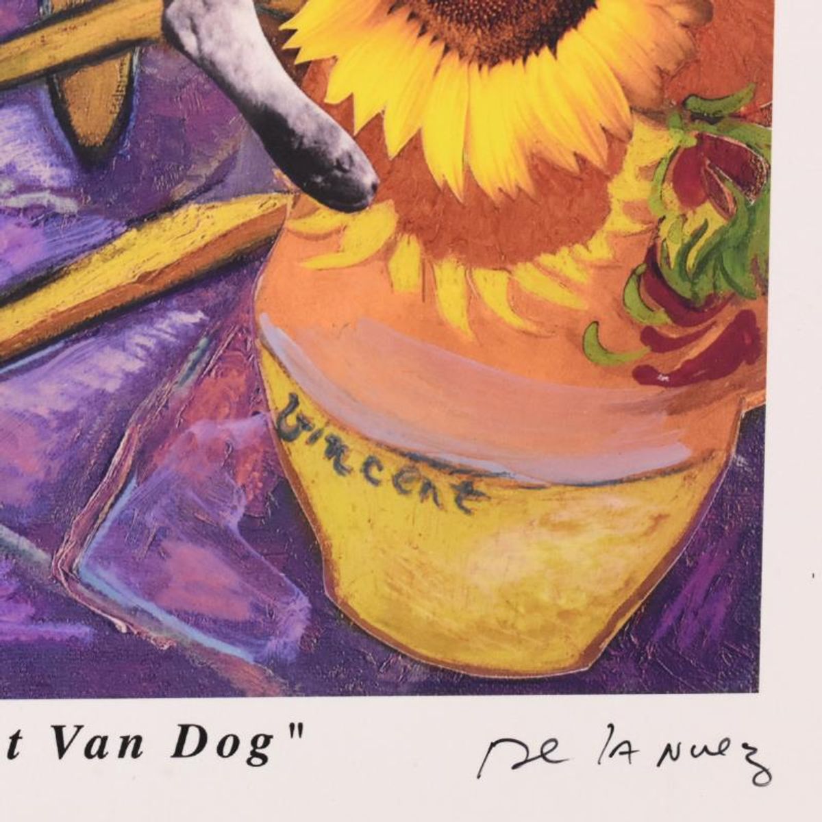 Nelson De La Nuez, "Vincent Van Dog" Framed Limited Edition Artist Proof, Numbered and Hand Signed with Letter of Authenticity.