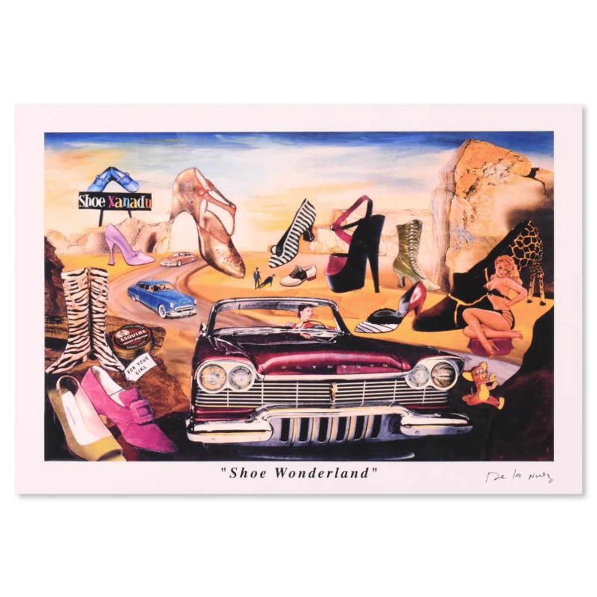 Nelson De La Nuez, "Shoe Wonderland" AP Limited Edition, Numbered and Hand Signed with Letter of Authenticity.