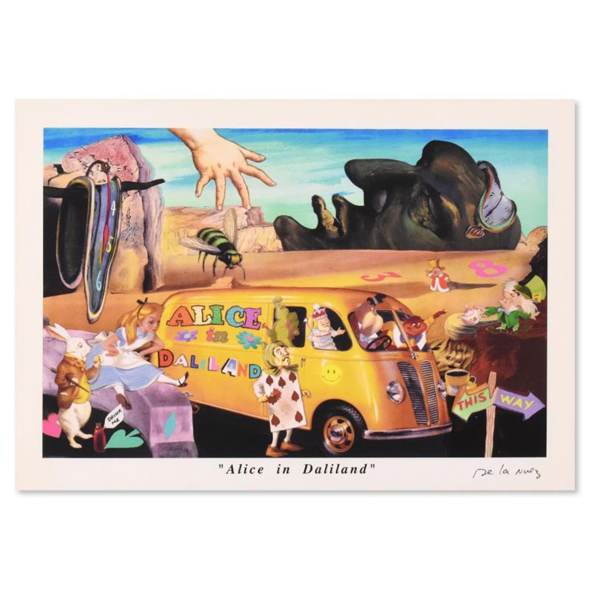 Nelson De La Nuez, "Alice in Daliland" AP Limited Edition, Numbered and Hand Signed with Letter of Authenticity.