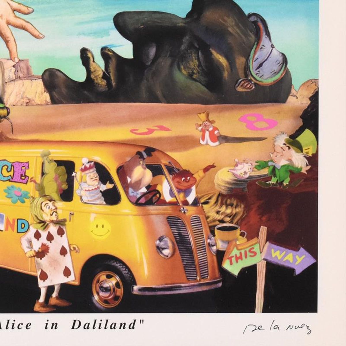 Nelson De La Nuez, "Alice in Daliland" AP Limited Edition, Numbered and Hand Signed with Letter of Authenticity.