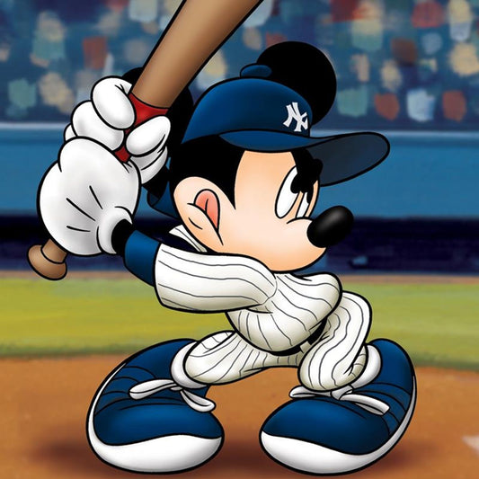 Mickey at the Plate (Yankees) Numbered Limited Edition Giclee licensed by Disney with Certificate of Authenticity.