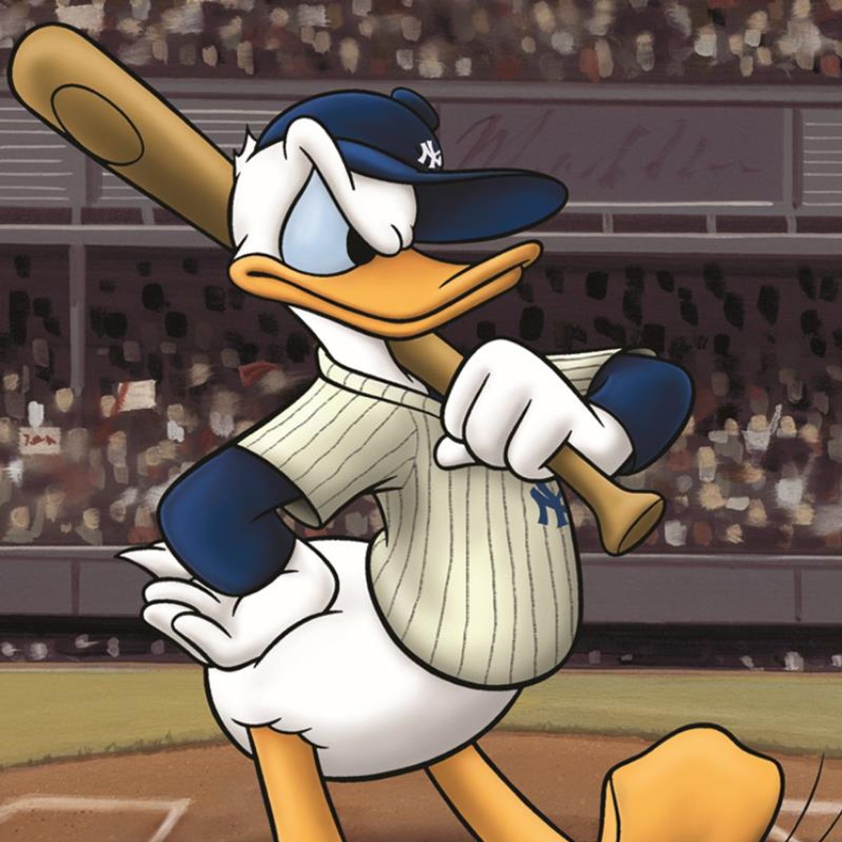 Donald at the Plate (Yankees) Numbered Limited Edition Giclee licensed by Disney with Certificate of Authenticity.
