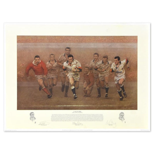 Stephen Doig, "A Call to Arms" Limited Edition, Hand Signed by players Underwood and Carling, with Letter of Authenticity.
