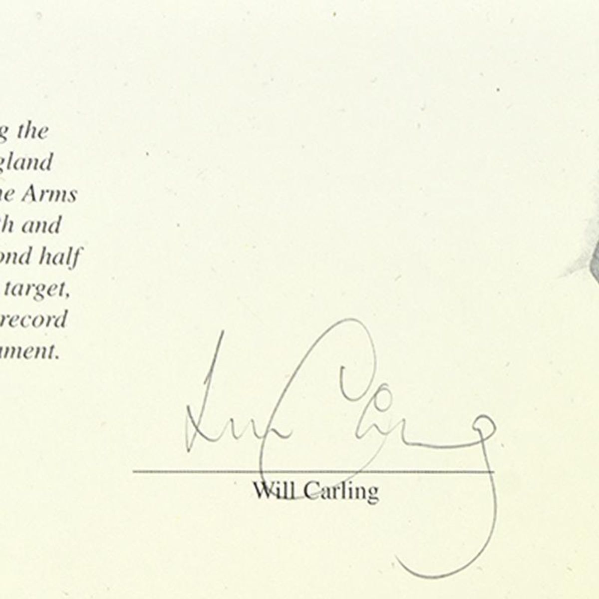 Stephen Doig, "A Call to Arms" Limited Edition, Hand Signed by players Underwood and Carling, with Letter of Authenticity.