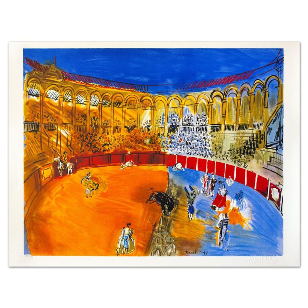 Raoul Dufy (1877-1953), "La Course De Taureaux" Limited Edition Lithograph with Letter of Authenticity.