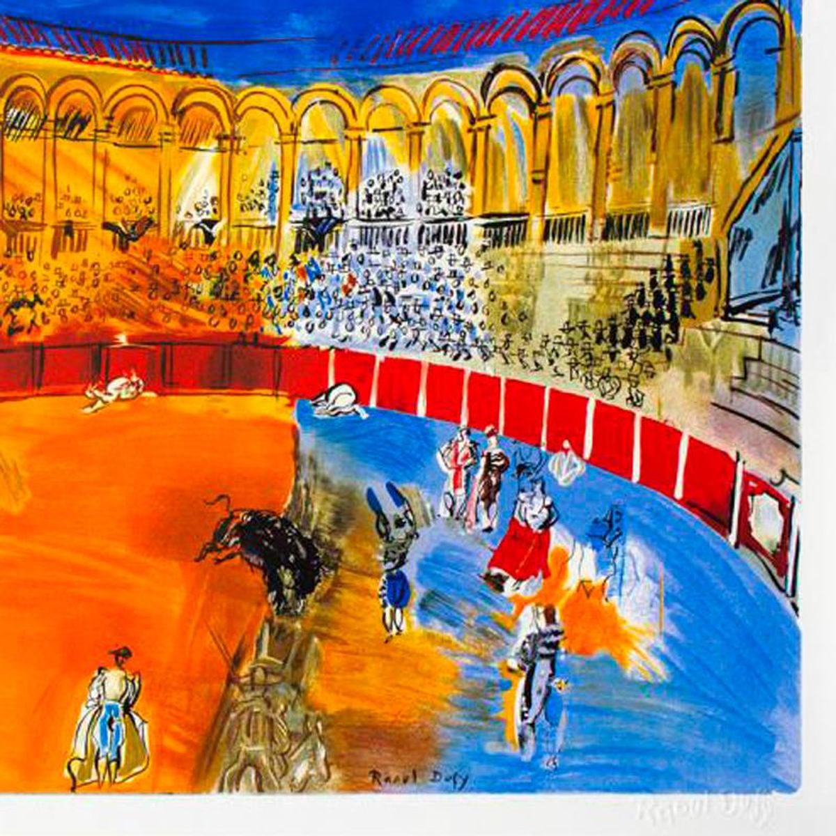 Raoul Dufy (1877-1953), "La Course De Taureaux" Framed Limited Edition Lithograph with Letter of Authenticity.