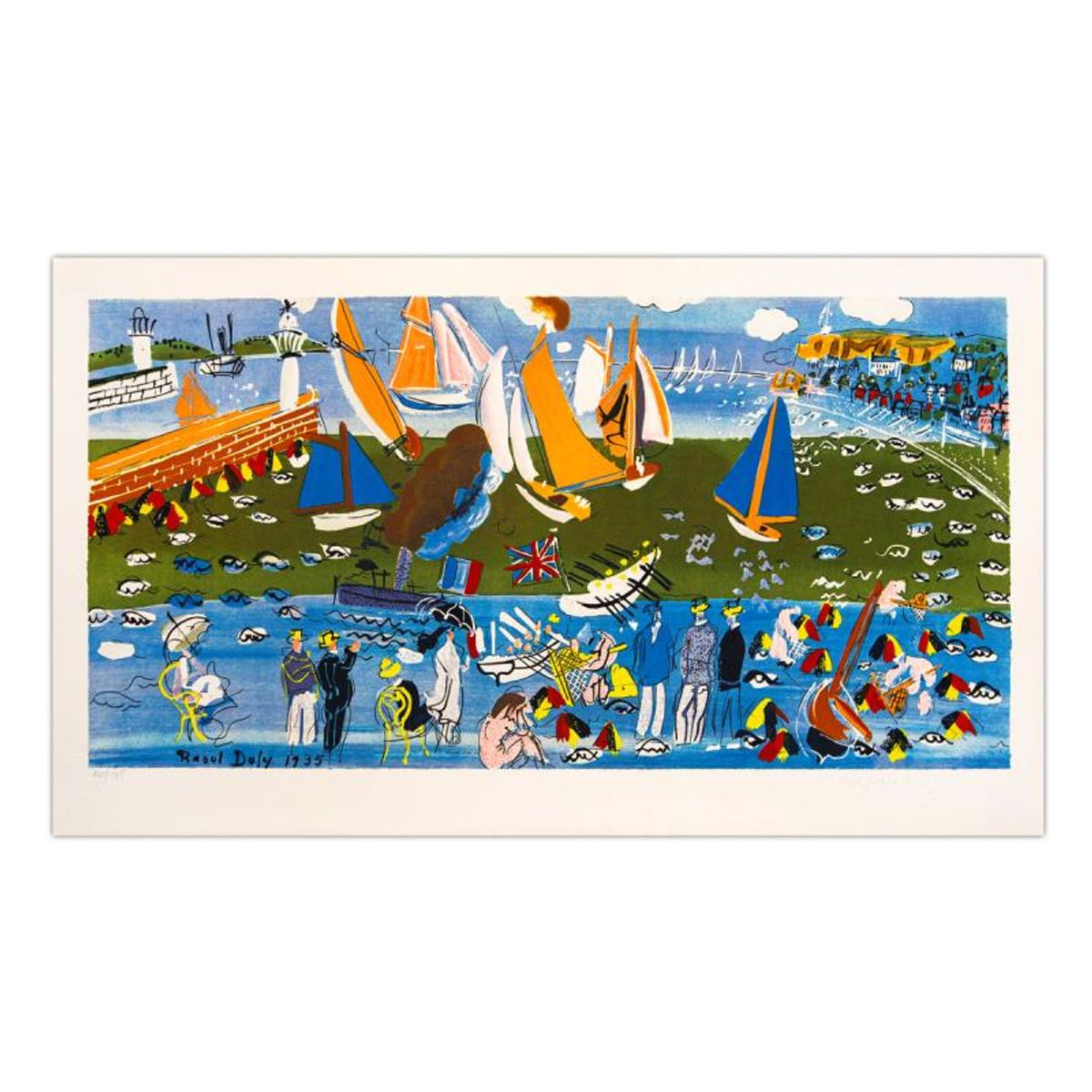 Raoul Dufy, "La Visite De L'escadre Anglaise Au Havre" Limited Edition Lithograph with Letter of Authenticity.