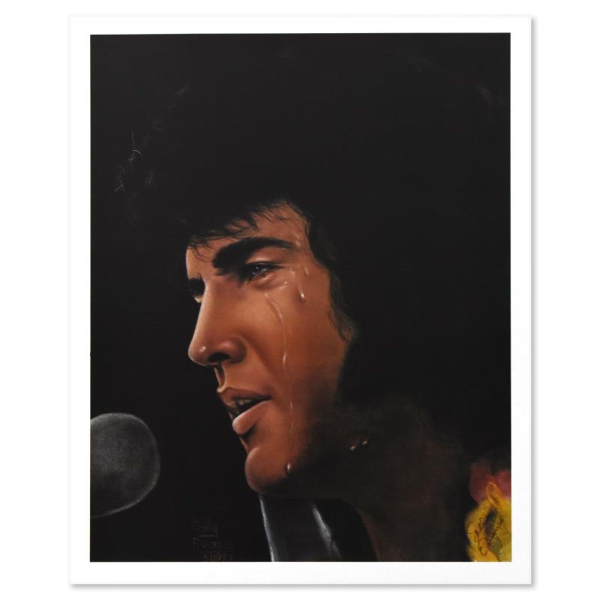 Sally Evans, "Elvis" Vintage Limited Edition Serigraph, Numbered and Hand Signed with Letter of Authenticity