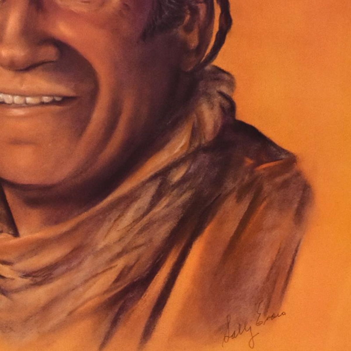 Sally Evans, "A Tribute to the Duke " Vintage Limited Edition Lithograph, Numbered and Hand Signed with Letter of Authenticity