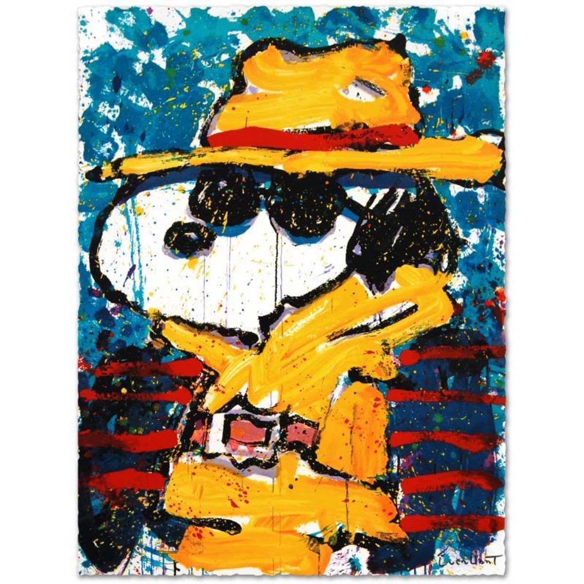 Undercover in Beverly Hills Limited Edition Hand Pulled Original Lithograph by Renowned Charles Schulz Protege, Tom Everhart. Numbered and Hand Signed by the Artist, with Certificate of Authe