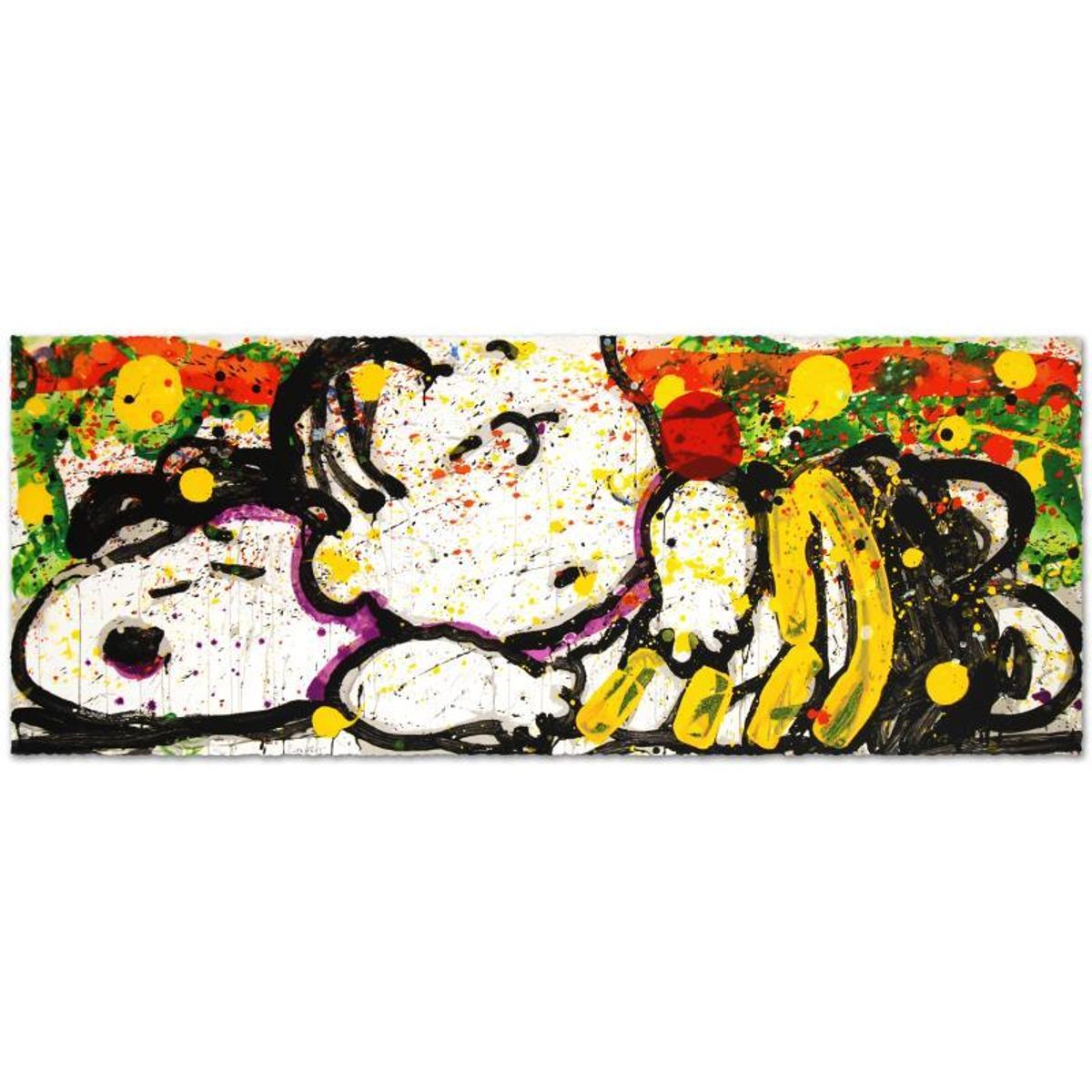 Snooze Alarm Boogie, 7:15 AM Limited Edition Hand Pulled Original Lithograph (52" x 20") by Renowned Charles Schulz Protege, Tom Everhart. Numbered and Hand Signed by the Artist, with Certifi