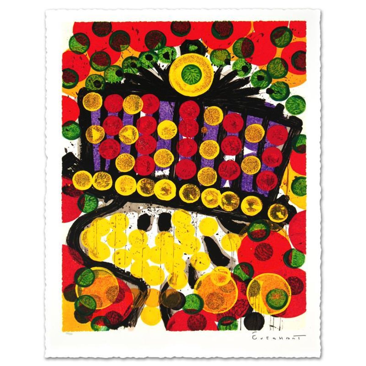 Bird Of Paradise Limited Edition Hand Pulled Original Lithograph by Renowned Charles Schulz Protege, Tom Everhart. Numbered and Hand Signed by the Artist, with Certificate of Authenticity.