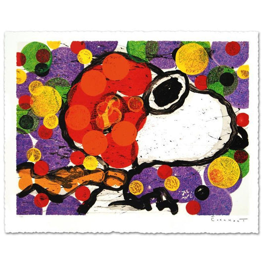 Synchronize My Boogie-Evening Limited Edition Hand Pulled Original Lithograph by Renowned Charles Schulz Protege, Tom Everhart. Numbered and Hand Signed by the Artist, with Certificate of Aut