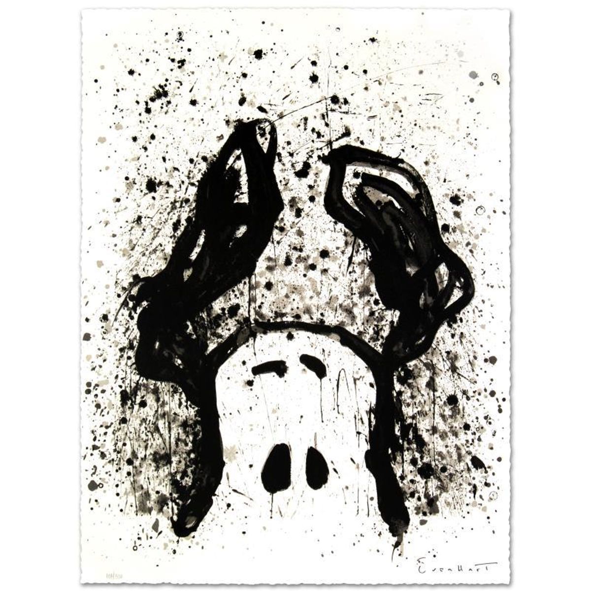 Watchdog 12 O'Clock Limited Edition Hand Pulled Original Lithograph by Renowned Charles Schulz Protege, Tom Everhart. Numbered and Hand Signed by the Artist, with Certificate of Authenticity.
