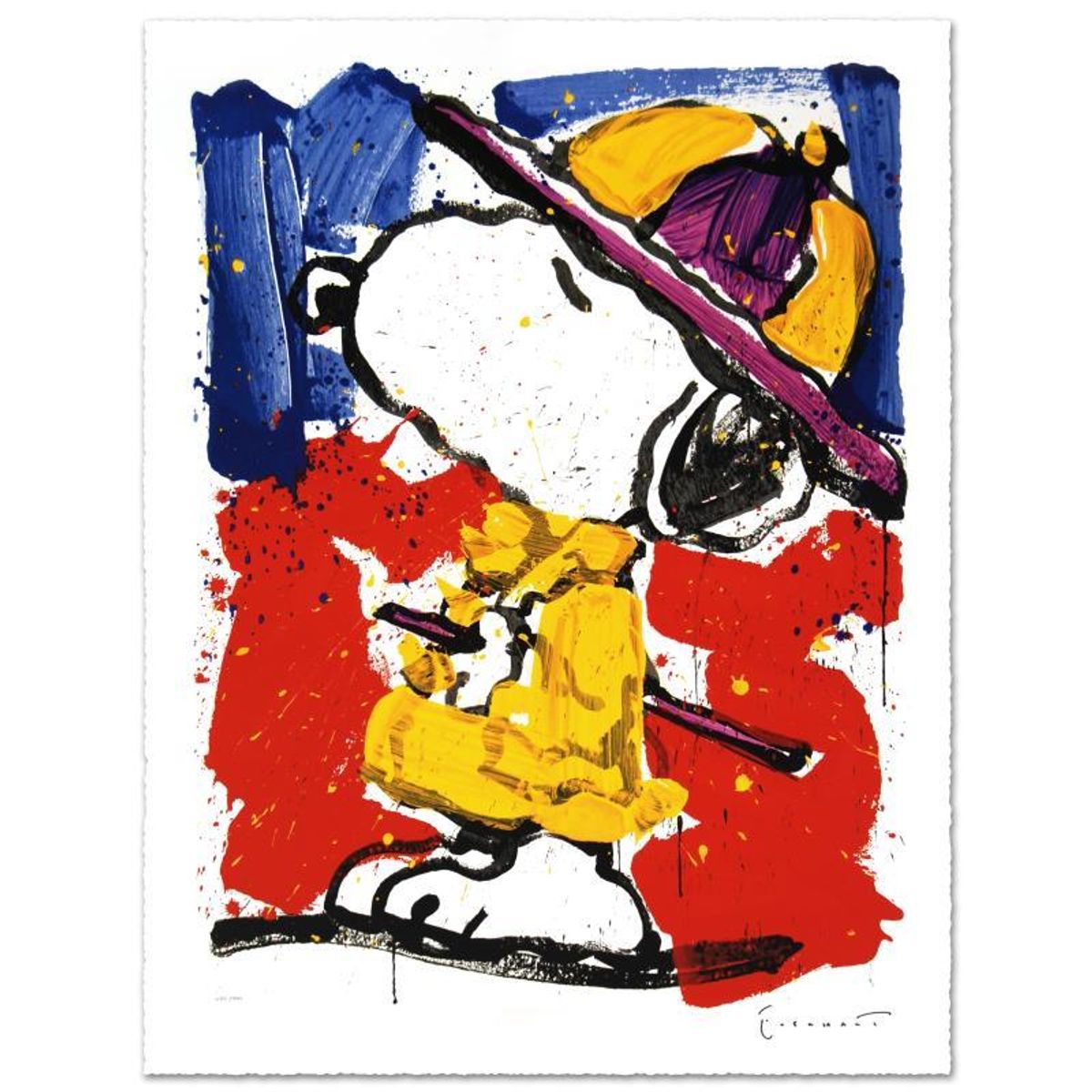 Prada Puss Limited Edition Hand Pulled Original Lithograph by Renowned Charles Schulz Protege, Tom Everhart. Numbered and Hand Signed by the Artist, with Certificate of Authenticity.