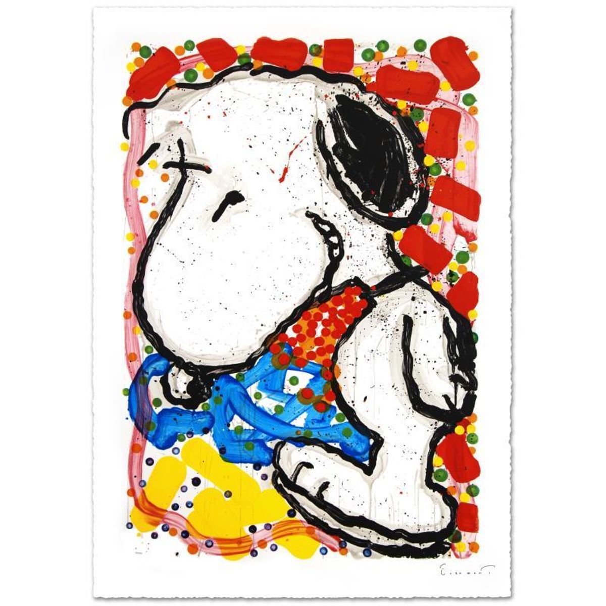 Hip Hop Hound Limited Edition Hand Pulled Original Lithograph (30" x 47") by Renowned Charles Schulz Protege, Tom Everhart. Numbered and Hand Signed by the Artist, with Certificate of Authent