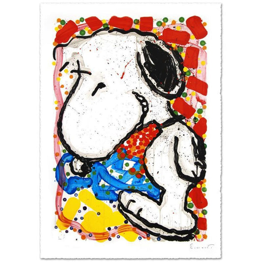 Hip Hop Hound Limited Edition Hand Pulled Original Lithograph (30" x 47") by Renowned Charles Schulz Protege, Tom Everhart. Numbered and Hand Signed by the Artist, with Certificate of Authent