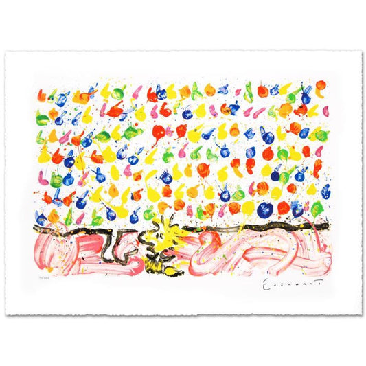 Tweet Tweet Limited Edition Hand Pulled Original Lithograph by Renowned Charles Schulz Protege, Tom Everhart. Numbered and Hand Signed by the Artist, with Certificate of Authenticity.