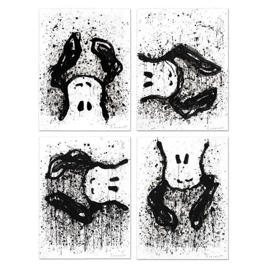 Watchdogs 3-6-9-12 O'Clock Suite of Four Limited Edition Hand Pulled Original Lithographs by Tom Everhart. Numbered and Hand Signed by the Artist, with Certificate of Authenticity.