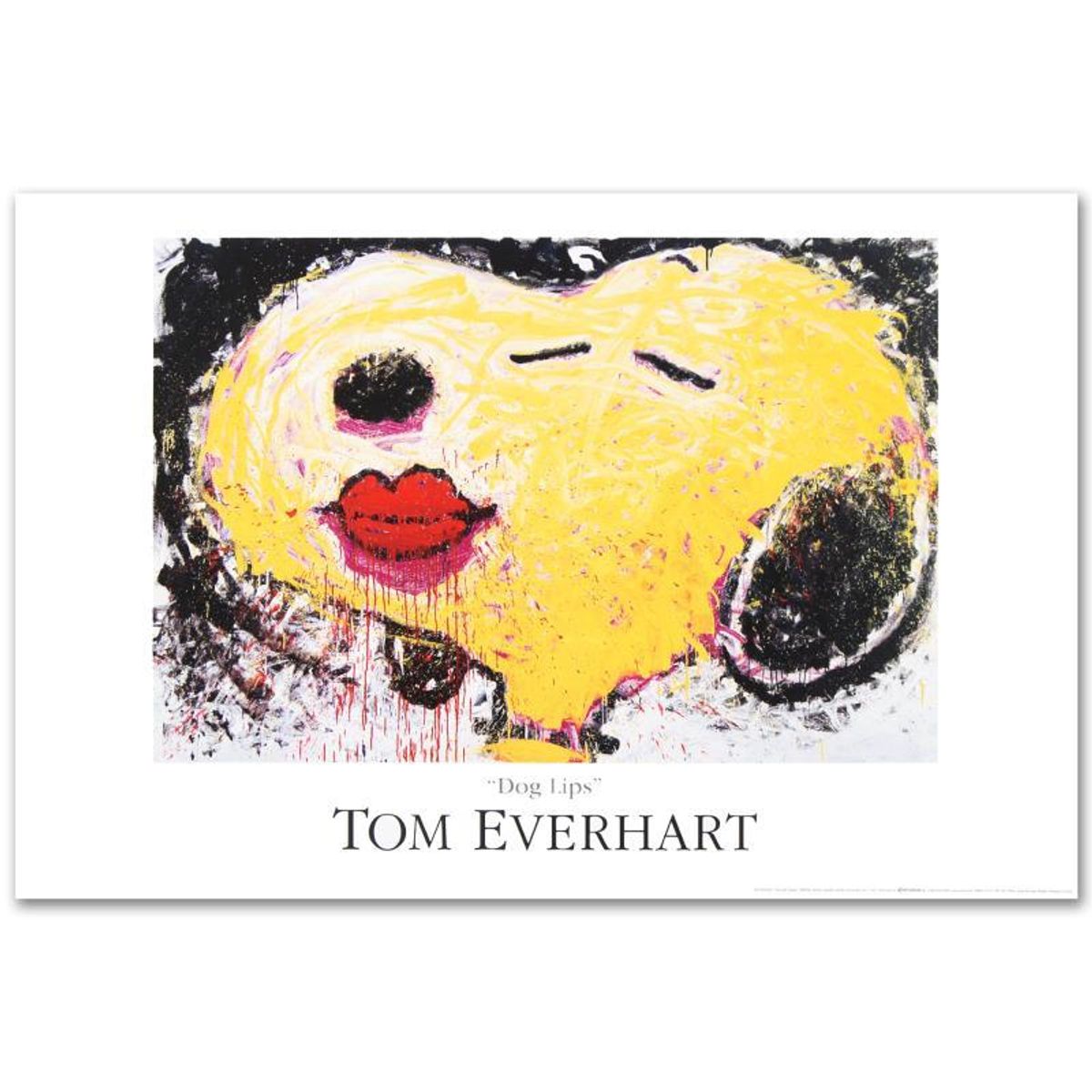 Dog Lips Fine Art Poster by Renowned Charles Schulz Protege Tom Everhart.