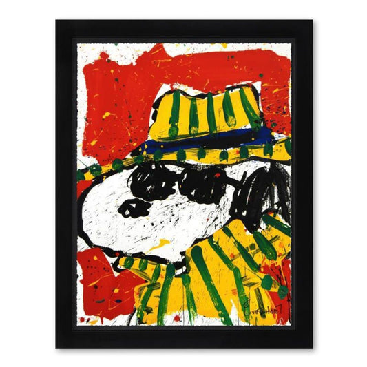 Tom Everhart, "It's The Hat That Makes The Dude" Framed Limited Edition Hand Pulled Original Lithograph. Hand Signed, with Letter of Authenticity.