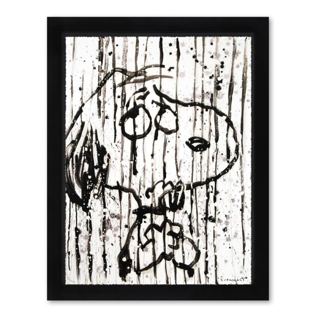 Tom Everhart, "Dancing In The Rain" Framed Limited Edition Hand Pulled Original Lithograph. Hand Signed, with Letter of Authenticity.
